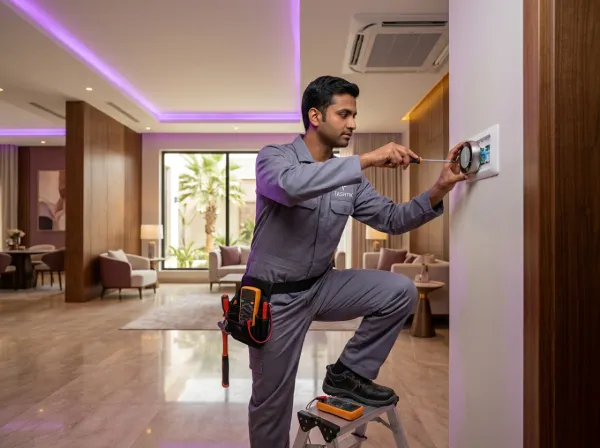 Serbisyo Pag-install ng nakatagong smart thermostat