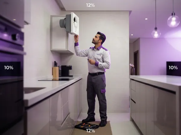 Disassembling and installing a wall-mounted exhaust fan service