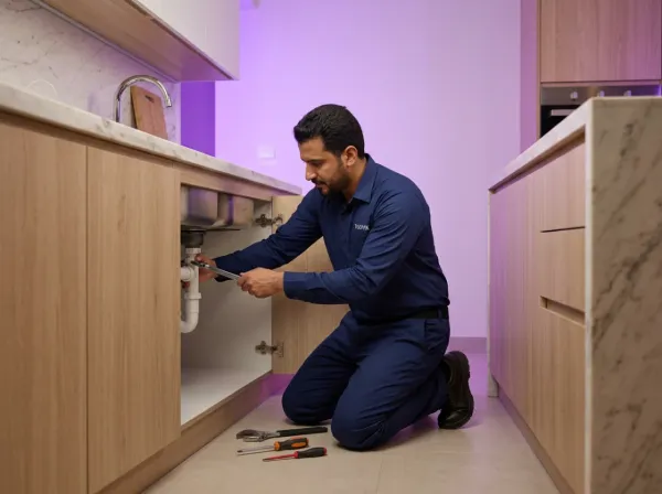 Installing a cabinet sink service