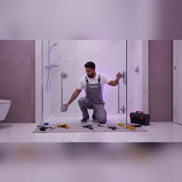 Installation of a tempered glass shower cabin service