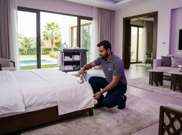 Preparing a villa or chalet for guests service