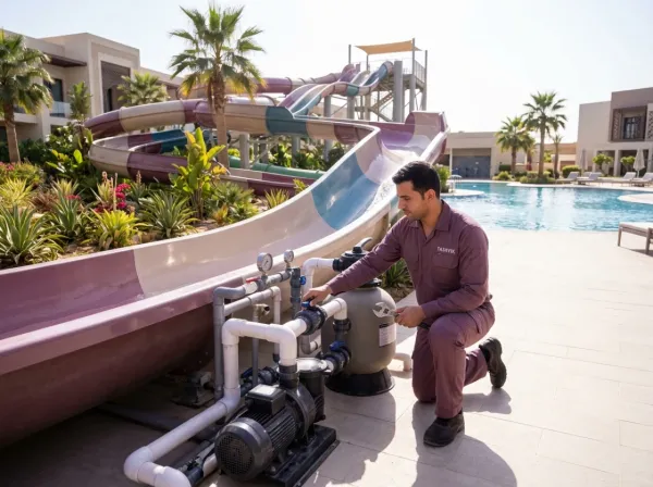 Water games and slides maintenance service
