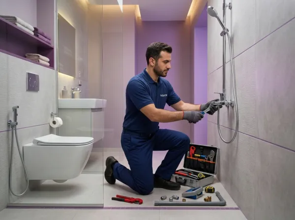 Complete bathroom plumbing renovation package service